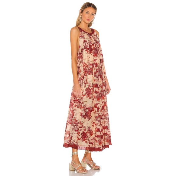 Tropical Toile Maxi Dress Nwt 